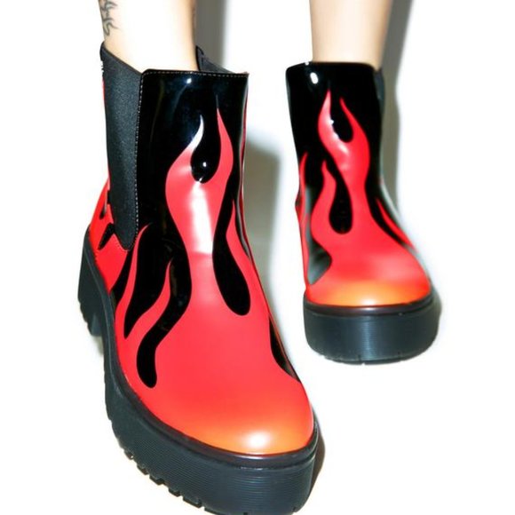 Iron Fist Fire Sign Heavy Sole Boots - Picture 3 of 9